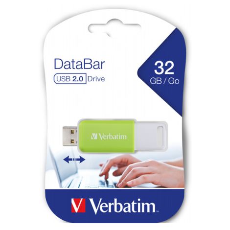 Verbatim USB flash disk, USB 2.0, 32GB, DataBar, zelený, 49454, pre archiváciu dát