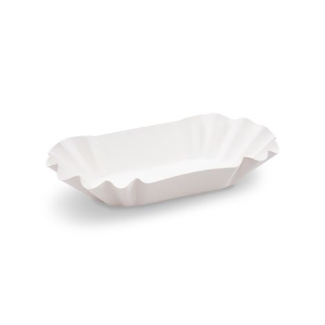 Papierová miska (FSC Mix) nepremastiteľná oválna biela 17,5 x 10,5 x 3 cm [250 ks]
