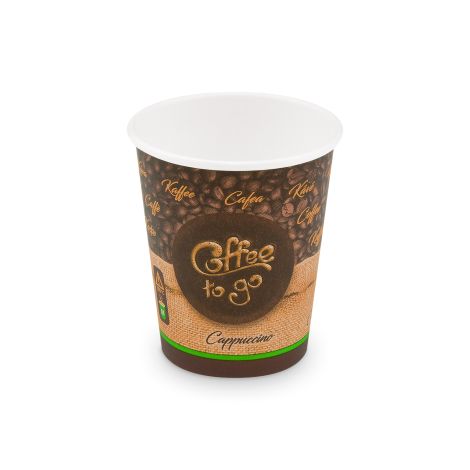 Papierový pohár (FSC Mix/PE) "Coffee to go" Ø80mm 280ml `0,2L/8oz/M` [50 ks]