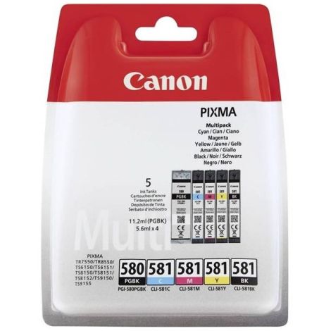 Cartridge Canon CLI-581, CMYK, PGI-580, päťbalenie, multipack, originál