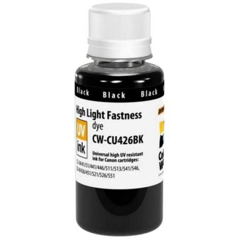 Atrament pre kazetu Canon CLI-521BK, dye, odolný voči UV, čierna (black)