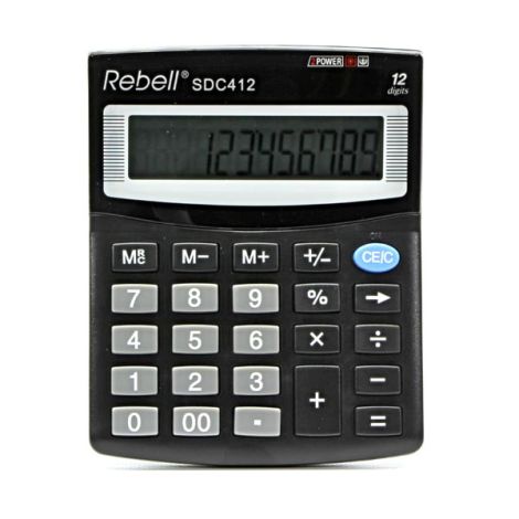Rebell Kalkulačka RE-SDC412 BX, čierna, stolová, dvanásťmiestna