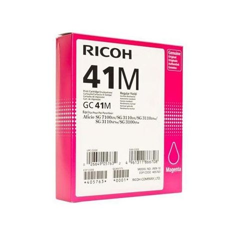 Cartridge Ricoh GC41M, 405767, purpurová (magenta), originál