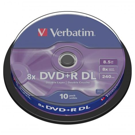 Verbatim DVD+R DL, Double Layer Matt Silver, 43666, 8.5GB, 8x, spindle, 10-pack, bez možnosti potlače, 12cm, pre archiváciu dát