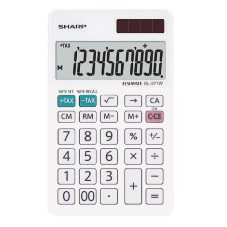Sharp Kalkulačka EL-377W, biela, stolová, desaťmiestna