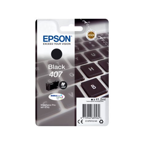 Cartridge Epson 407, T07U1, C13T07U140, čierna (black), originál