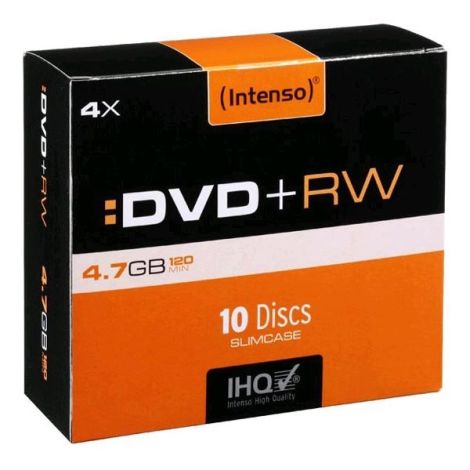 Intenso DVD+RW, Rewritable, 4211632, 4.7GB, 4x, slim case, 10-pack, 12cm, pre archiváciu dát