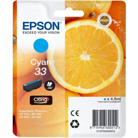 Cartridge Epson T3342 (33), azúrová (cyan), originál