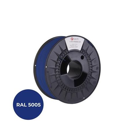 Tlačová struna (filament) C-TECH PREMIUM LINE, PLA, signálna modrá, RAL5005, 1,75mm, 1kg 3DF-P-PLA1.75-5005