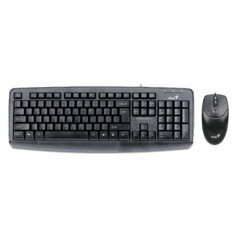 Genius Sada klávesnica KM-130, multimediál., čierna, drôtová (USB), CZ, s drôtovou optickou myšou