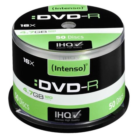 Intenso DVD-R, 4101155, 50-pack, 4.7GB, 16x, 12cm, Standard, cake box, pre archiváciu dát