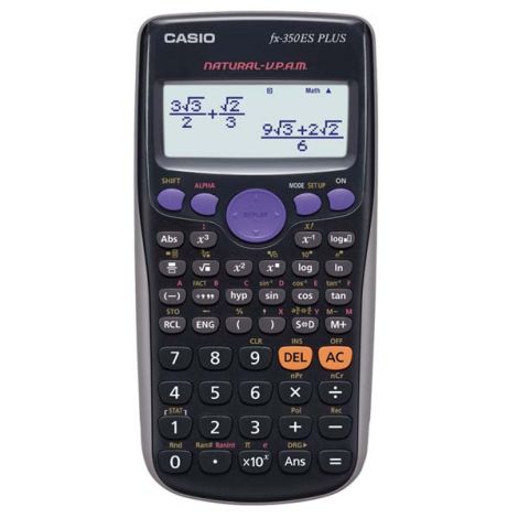 Casio Kalkulačka FX 350 ES PLUS, čierna, školská, dvanásťmiestna