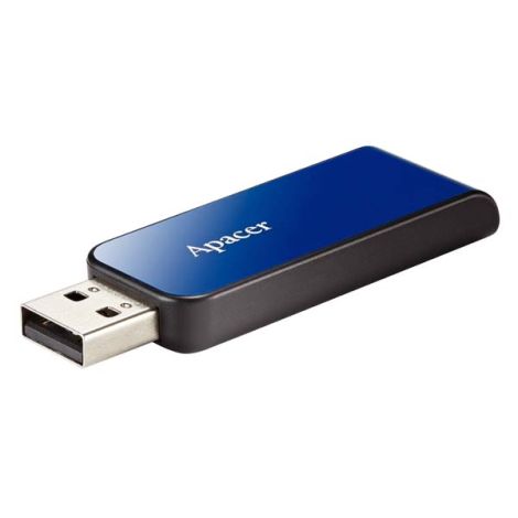 Apacer USB flash disk, 2.0, 8GB, AH334, modrý, AP8GAH334U-1, s výsuvným konektorom