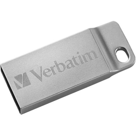 Verbatim USB flash disk, USB 2.0, 16GB, Metal Executive, Store N Go, strieborný, 98748, USB A, s pútkom