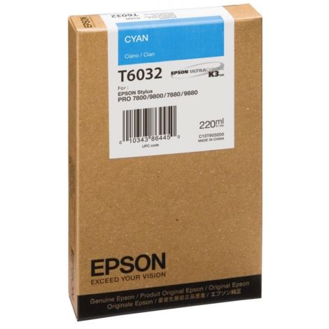 Cartridge Epson T6032, azúrová (cyan), originál