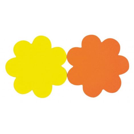 Popisovateľný farebný kartón kvet, priemer 8cm, APLI, mix žltá-oranžová