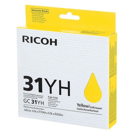 Cartridge Ricoh GC31HY, 405704, žltá (yellow), originál