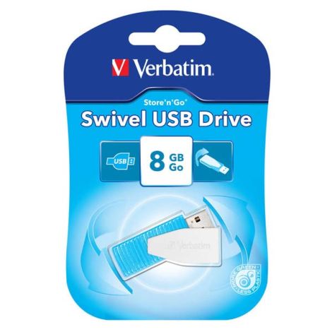 Verbatim USB flash disk, 2.0, 8GB, Swivel, karibsky modrý, 49812