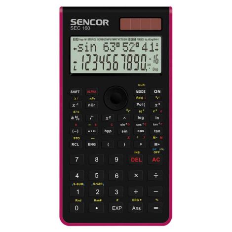 Sencor Kalkulačka SEC 160 RD, červená, školská, dvanásťmiestna