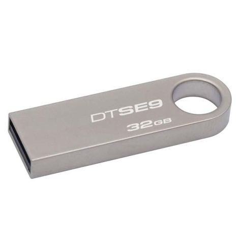 Kingston USB flash disk, USB 2.0, 32GB, Data Traveler SE9, strieborný, DTSE9H/32GB, USB A, s pútkom