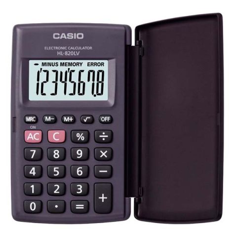 Casio Kalkulačka HL 820LV BK, čierna, vrecková, osemmiestna