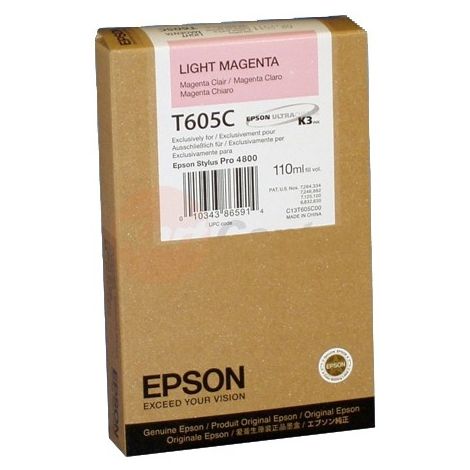 Cartridge Epson T605C, svetlá purpurová (light magenta), originál