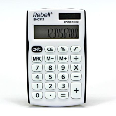 Rebell Kalkulačka RE-SHC312BK BX, bielo-čierna, vrecková, dvanásťmiestna