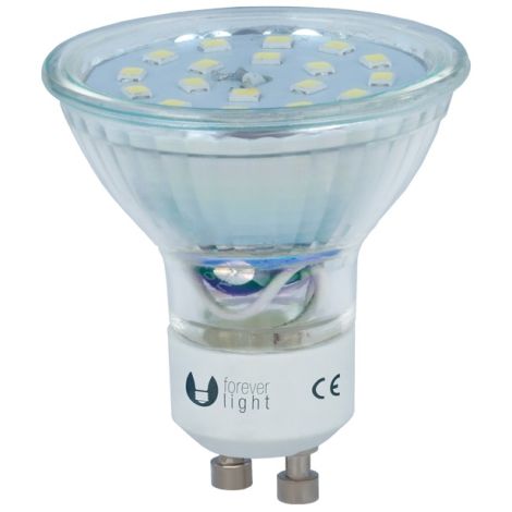LED žiarovka GU10, 4,5W, 230V, 6000K, biela studená