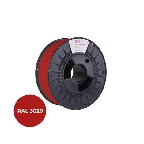 Tlačová struna (filament) C-TECH PREMIUM LINE, PLA, dopravná červená, RAL3020, 1,75mm, 1kg 3DF-P-PLA1.75-3020