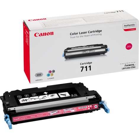Toner Canon 711, CRG-711, purpurová (magenta), originál