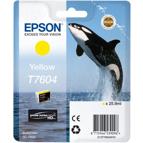 Cartridge Epson T7604, žltá (yellow), originál