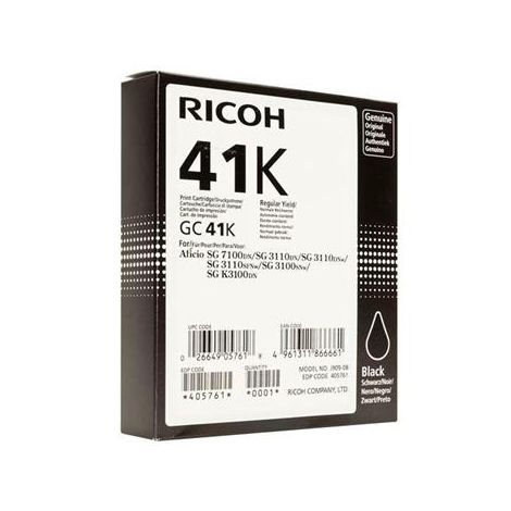 Cartridge Ricoh GC41HK, 405761, čierna (black), originál