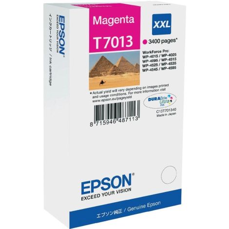 Cartridge Epson T7013, purpurová (magenta), originál