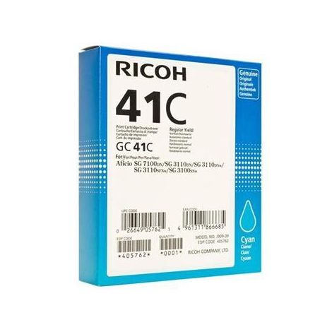 Cartridge Ricoh GC41C, 405766, azúrová (cyan), originál