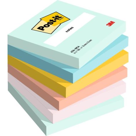 Bločky Post-it BEACHSIDE, veľkosť 76x76 mm, 6 bločkov po 100 lístkov