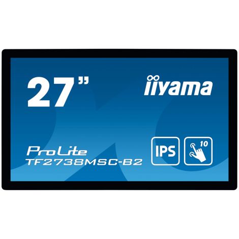 27" iiyama TF2738MSC-B2: IPS, FullHD, capacitive, 10P, 500cd/m2, DP, HDMI, DVI, 16/7, IP1X, čierny TF2738MSC-B2