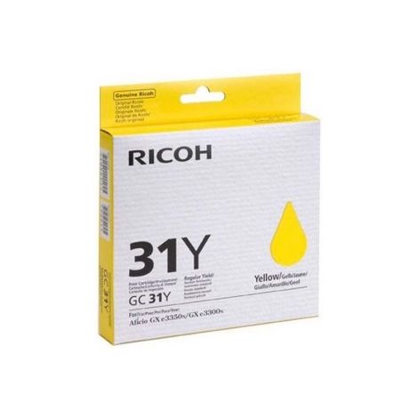 Cartridge Ricoh GC31Y, 405691, žltá (yellow), originál