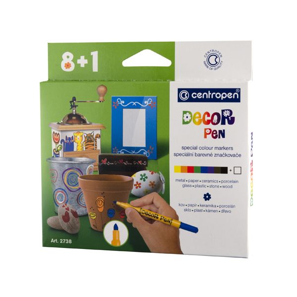 Sada popisovačov Centropen 2738 Decor pen 8+1ks 