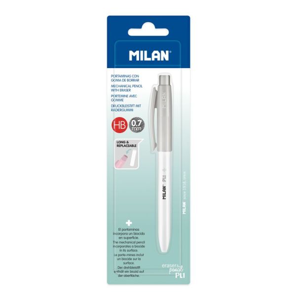 Mikroceruzka / Pentelka MILAN PL1 Antibacterial HB 0,7 mm - šedá, blister