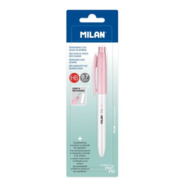 Mikroceruzka / Pentelka MILAN PL1 Antibacterial HB 0,7 mm - ružová, blister