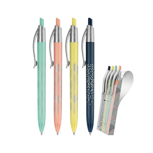 Pero guľôčkové MILAN P1 Silver 1,0 mm - sada 4 ks