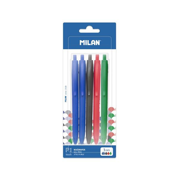 Pero guľôčkové MILAN P1 Touch 1,0 mm - sada 5 ks