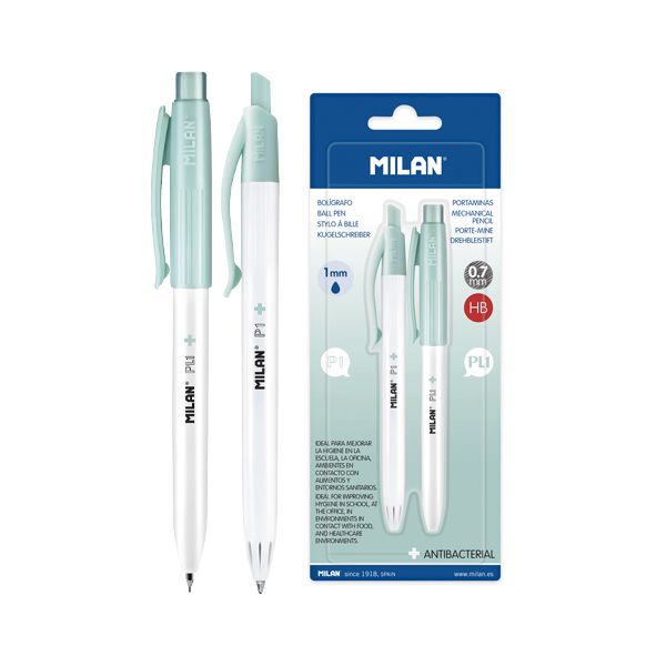 Pero guľôčkové MILAN P1 Antibacterial 1,0 mm + mechanická ceruzka Antibacterial 0,7 mm