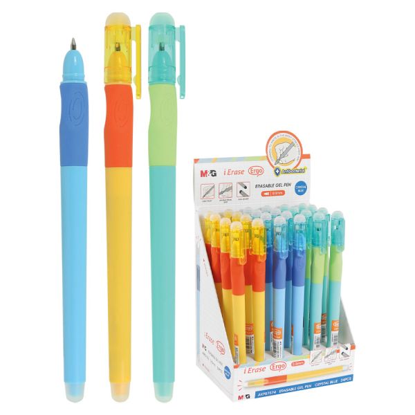 Pero gélové /gumovacie M&G iErase Ergo 0,5 mm - modrá náplň