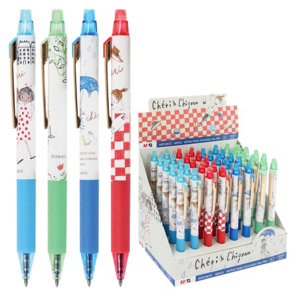 Pero gélové /gumovacie M&G iErase Chéri & Chignon 0,7 mm - modrá náplň