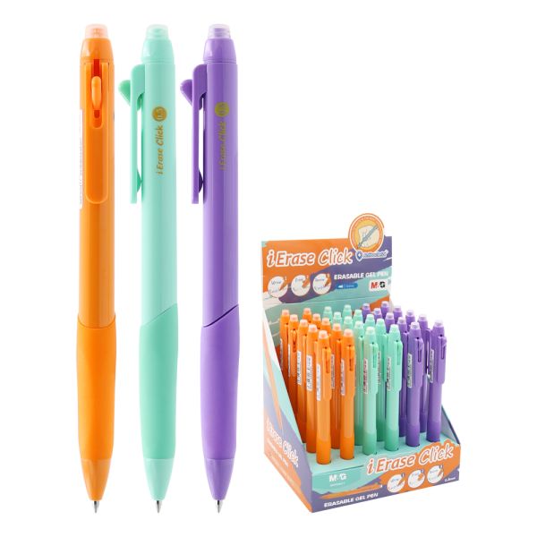 Pero gélové /gumovacie M&G iErase Ergo Click 0,7 mm - modrá náplň