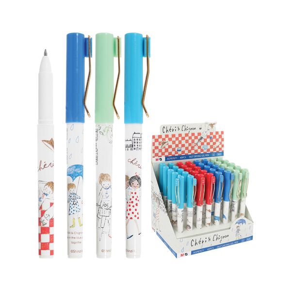 Pero gélové M&G Chéri & Chignon 0,7 mm, modré