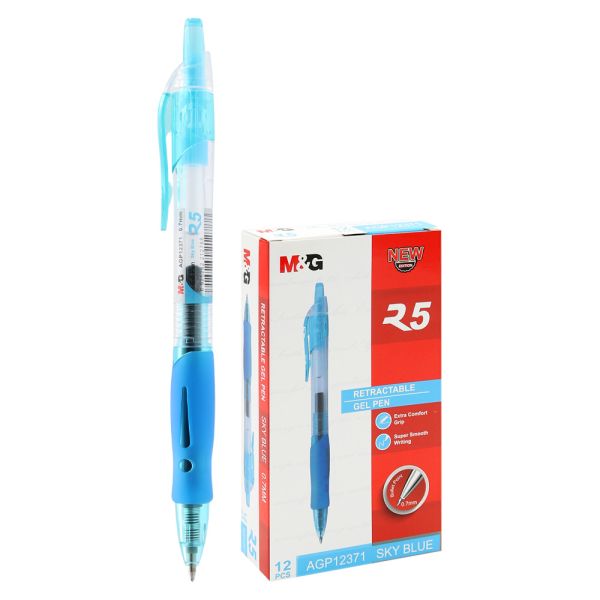 Pero gelové M&G R5 hrot 0,7 mm - svetlo modrá náplň