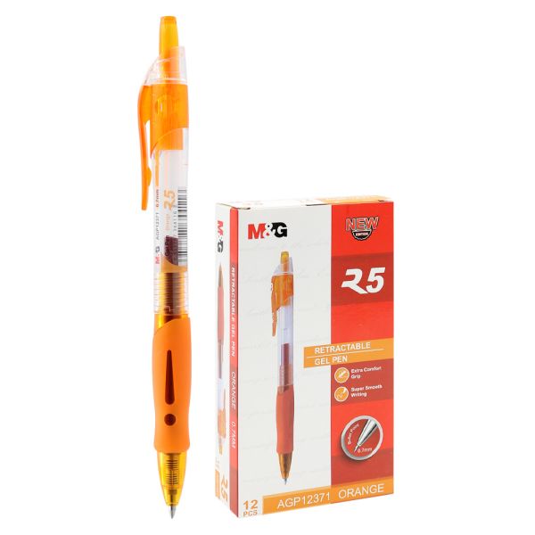 Pero gelové M&G R5 hrot 0,7 mm - oranžová náplň