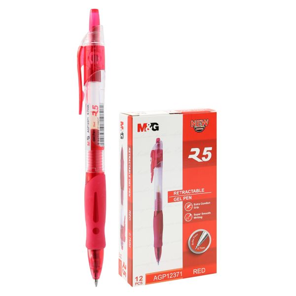 Pero gélové M&G R5 hrot 0,7 mm - červená náplň